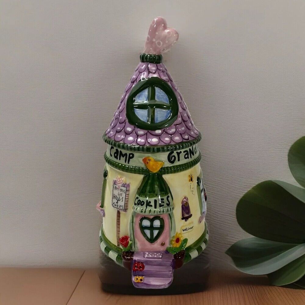 VTG Camp Grandma Famous for Hugs and Cookies, Hand Painted Ceramic Cookie Jar